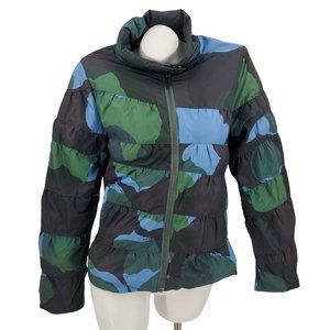 Skunkfunk Multicolor Camouflage Full Zip Mock Neck Puffer Jacket